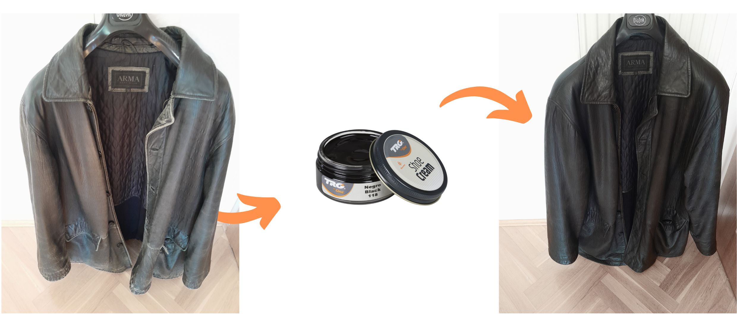 oživení kožené bundy krém shoe cream black 118